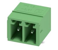 1803277 Phoenix Contact, 3.81mm Pitch, MC 1.5/ 2-G-3.81, 2 Way, Right Angle, Pluggable Terminal Block, Header, Through Hole,