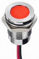 130-2259 RS PRO Red Panel Mount Indicator, 24V dc, 14mm Mounting Hole Size, Lead Wires Termination, IP67