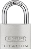 64ti40 ABUS 64TI Key Weatherproof Titanium Weatherproof Padlock, 6.5mm Shackle, 40mm Body