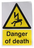 763-1614 RS PRO Self-Adhesive General Hazard Hazard Warning Sign (English)