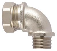 fsu25-m25-c90 Flexicon 90° Elbow, Conduit Fitting, 25mm Nominal Size, M25, Nickel Plated Brass IP65 rating