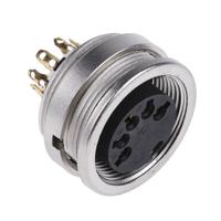 0304-05 Lumberg 5 Pole Din Socket, DIN EN 60529, 60 V ac IP68, Female, Panel Mount