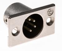 nc4mp Neutrik Panel Mount XLR Connector, Male, 50 V, 4 Way, Silver over Nickel Plating