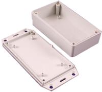1591mflgy Hammond 1591 Series Grey Flame Retardant ABS Enclosure, IP54, Flanged, Grey Lid, 85 x 56 x 21mm