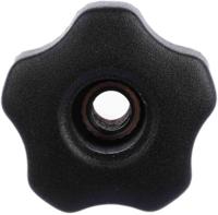 702-7677 RS PRO Black Multiple Lobes Clamping Knob, M8, Threaded Through Hole