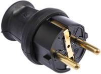 179716005 Kopp Black Cable Mount Mains Connector Plug, Rated At 16A, 250 V