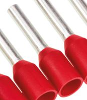 1241002-1 TE Connectivity Insulated Crimp Bootlace Ferrule, 8mm Pin Length, 1.5mm Pin Diameter, 1mm² Wire Size, Red