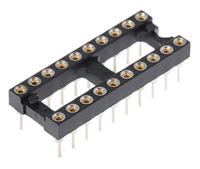 pos-320-s001-95 E-TEC 2.54mm Pitch Vertical 20 Way, Through Hole Turned Pin Open Frame IC Dip Socket