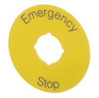 1sfa616915r1005-ktc15-1005 ABB Legend Plate for Use with 70 mm Emergency Stop, Emergency Stop, Stop