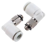 kq2l06-m5n SMC KQ2 Series Elbow Threaded Adaptor, M5 Male to Push In 6 mm, Threaded-to-Tube Connection Style