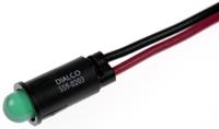 559-0203-007f Dialight Green Panel Mount Indicator, 12V dc, 6.4mm Mounting Hole Size, Lead Wires Termination