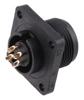 932449100-cm-02-e-14s-2-p Hirschmann 4 Way Panel Mount MIL Spec Circular Connector Receptacle, Pin Contacts, Screw Coupling, MIL-DTL-5015