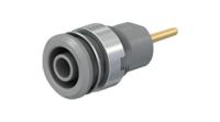 233010-28 Staubli Grey Socket Banana Socket, 4 mm Connector, Screw Termination, 24A, 1kV, Gold Plating