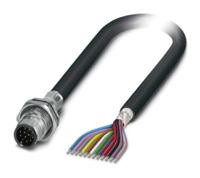 1442230 Phoenix Contact Male 12 way M12 to 12 way Free Cable End Sensor Actuator Cable, 1 m
