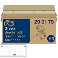 290179 Tork Easy Handling™ Folded, Interleaved Green Paper Towel, 115 x 250mm, 2-Ply, 250 Sheets