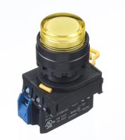 yw1l-m2e10q4y Idec YW Series Illuminated Push Button Complete Unit, Panel Mount, 22mm Cutout, SPST, IP65