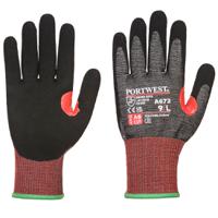 a672k8rs Portwest Black Nylon, Fibreglass, Elastane, Nitrile Foam, High Performance Polyethylene Glove 54 mm