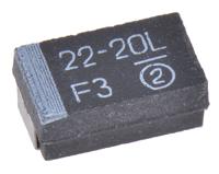 593d226x9020d2te3 Vishay 22μF MnO2 Tantalum Capacitor 20V dc, 593D Series