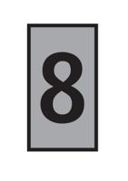 561-02688-wic2-8-pa66-gy HellermannTyton WIC Snap On Clip On Cable Marker, Grey, Pre-printed "8", 2.8 → 3.8mm Cable, for Cables and