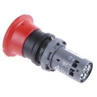 1sfa619550r1071-ce4t-10r-11 ABB 1SFA Series Twist Release Emergency Stop Push Button, Panel Mount, 22.5mm Cutout, 1 NO + 1 NC, IP66, IP67, IP69K