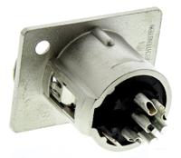 nc6fp-1 Neutrik Panel Mount XLR Connector, Female, 50 V, 6 Way, Silver over Nickel Plating