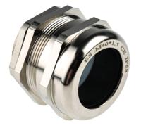 831-9030 RS PRO Metallic Nickel Plated Brass Cable Gland, M40 Thread, 22mm min., 32mm max., IP68
