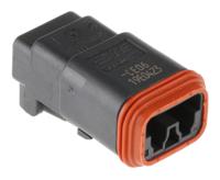 dt06-2s-ce06 Deutsch, DT Automotive Connector Plug Black 2 Way, Crimp Termination DT06-2S-CE06