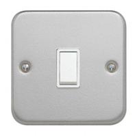 cla3712 Contactum White Metal Clad Switch, 2 Way, 1 Gang, Metal Clad