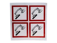 181-2255 RS PRO White Gloss Polymeric Vinyl Safety Labels, GHS Corresive-Text 100 mm x 100mm