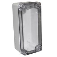 chdx6-325c CAMDENBOSS X6 Series Grey ABS General Purpose Enclosure, IP67, IK08, Clear Lid, 180x80x70mm