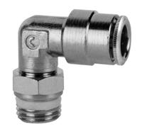 s6520-8-38 Camozzi S6000 Series Elbow Fitting, Push In 8 mm to G 3/8 Male, Threaded-to-Tube Connection Style, S6520 8-3/8