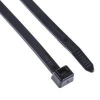 111-12230-t120i-pa66w-bk HellermannTyton Cable Tie, 300mm x 7.6 mm, Black Polyamide 6.6 (PA66), Pk-100