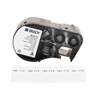 m4-48-417 Brady B-417 on Black on White, Transparent Label, 19.05 mm Width, 19.05mm Label Width