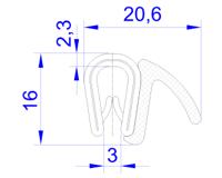 619-1607 RS PRO Black PVC, Steel  Edging Strip, 20m