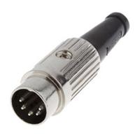 610-0500 Deltron 5 Pole Din Plug, DIN 41524, DIN 45322, DIN 45326, DIN 45327, DIN 45329, 2A, 34 V ac/dc, Male, Cable Mount