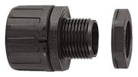 fpa11-m12b Flexicon External Thread Fitting, Conduit Fitting, 11mm Nominal Size, M12, Nylon 66, Black IP66 rating