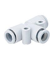 kq2t23-00a SMC KQ2 Series Tee Tube-to-Tube Adaptor Push In 3.2 mm, Push In 3.2 mm to Push In 3.2 mm, Tube-to-Tube Connection Style