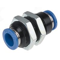 qss-10 Festo QSS Series Bulkhead Tube-to-Tube Adaptor, Push In 10 mm to Push In 10 mm, Tube-to-Tube Connection Style, 153160