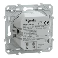 s520403 Schneider Electric Straight, Flush Mount, Socket Type USB A + C IP20 USB Connector