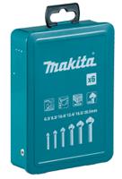 d-42204 Makita Countersink Drill Bit Set, 6.3 mm, 8.3 mm, 10.4 mm, 12.4 mm, 16.5 mm, 20.5 mm Head, 90°, 6 Piece(s)
