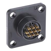 hr34b-12wra-10p Hirose Circular Connector, 10 Contacts, Panel, Miniature Connector, Socket, Male, IP67, IP68, HR34B Series