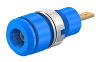 659098-23 Staubli Blue Female Banana Socket, 2mm Connector, Tab Termination, 10A, 600V, Gold Plating