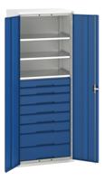 1692645811 Bott 2 Door, 8 Drawer Sheet Steel Floor Standing Cupboard, 800 x 550 x 2000mm