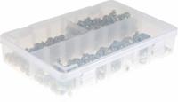 195-4087 RS PRO Grease Nipple Kit Contains H1 Straight 10x1 mm (x50); H2-45 10x1 mm (x50); H3-90 10x1 mm (x50); Box