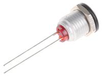 dx1093rd Bulgin Red Indicator, 2V dc, 8mm Mounting Hole Size, Lead Wires Termination