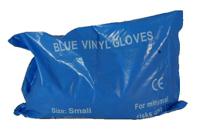 g0531 Reldeen Blue Powdered Vinyl Disposable Gloves, Size 7, Small, 200 per Pack