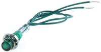 ind515205-2825-tgrn CAMDENBOSS Green Panel Mount Indicator, 28V, 6.4mm Mounting Hole Size, Lead Wires Termination