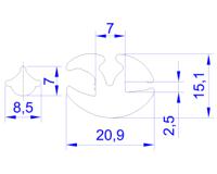 175-2583 RS PRO Black EPDM  Edging Strip, 20.9mm