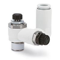 asd330fm-01-06s SMC ASD-FM Series Threaded Flow Regulator, R 1/8 Inlet Port, 1/4in Tube Inlet Port x R 1/8 Outlet Port x 6mm Tube