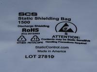 150610 SCS Static Shielding Bag 152mm(W)x 254mm(L)